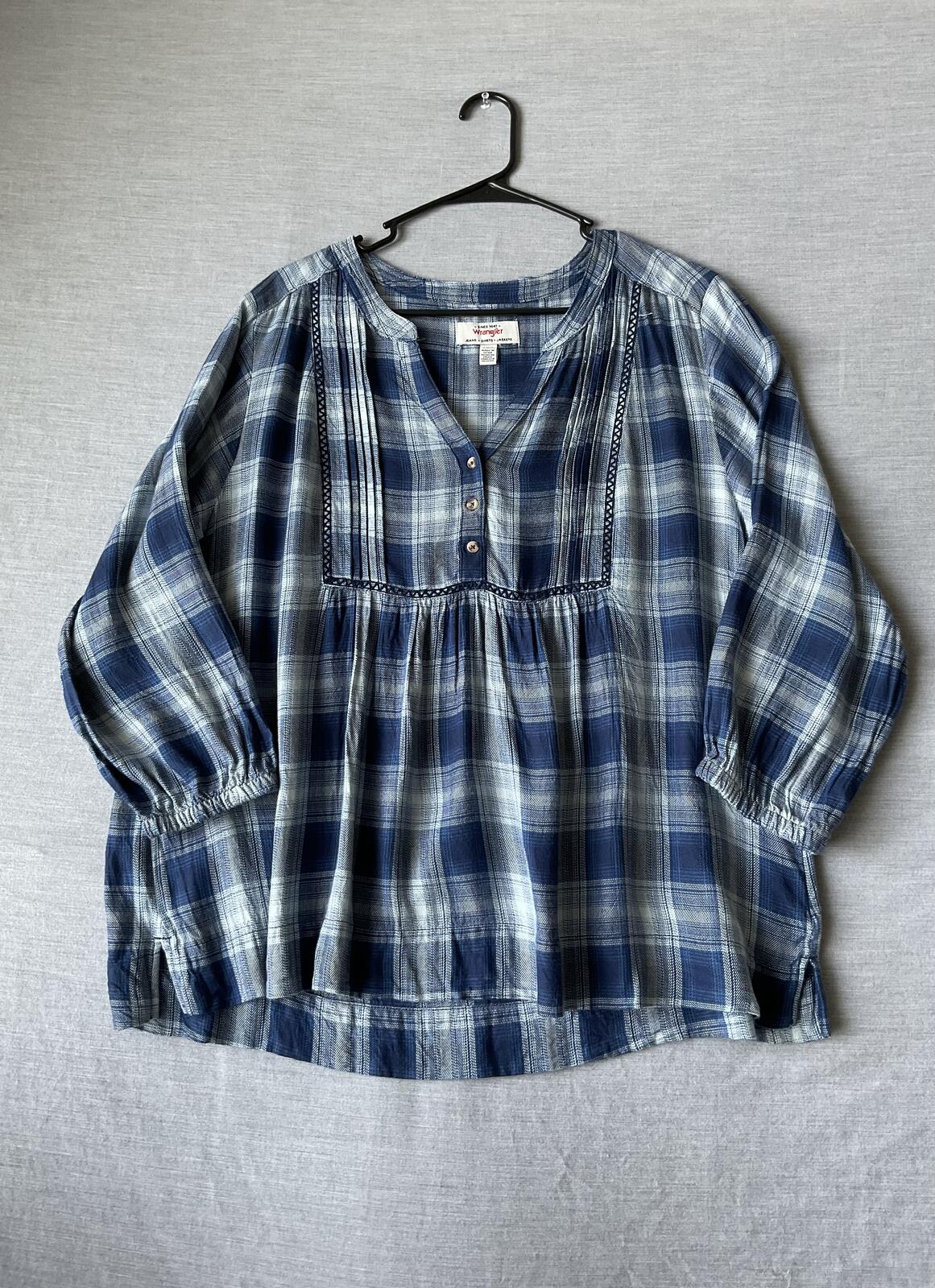 Wrangler Women's Baby doll Plaid Blouse