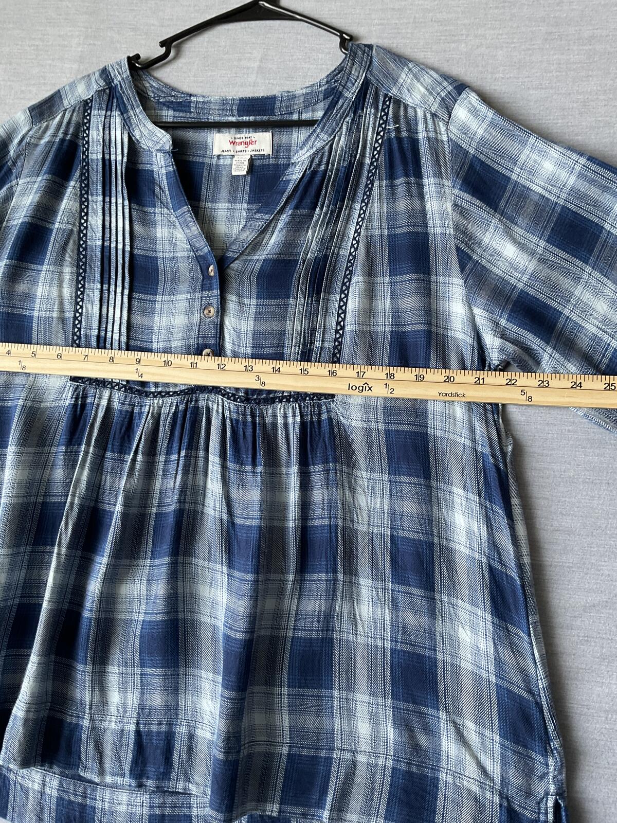 Wrangler Women's Baby doll Plaid Blouse