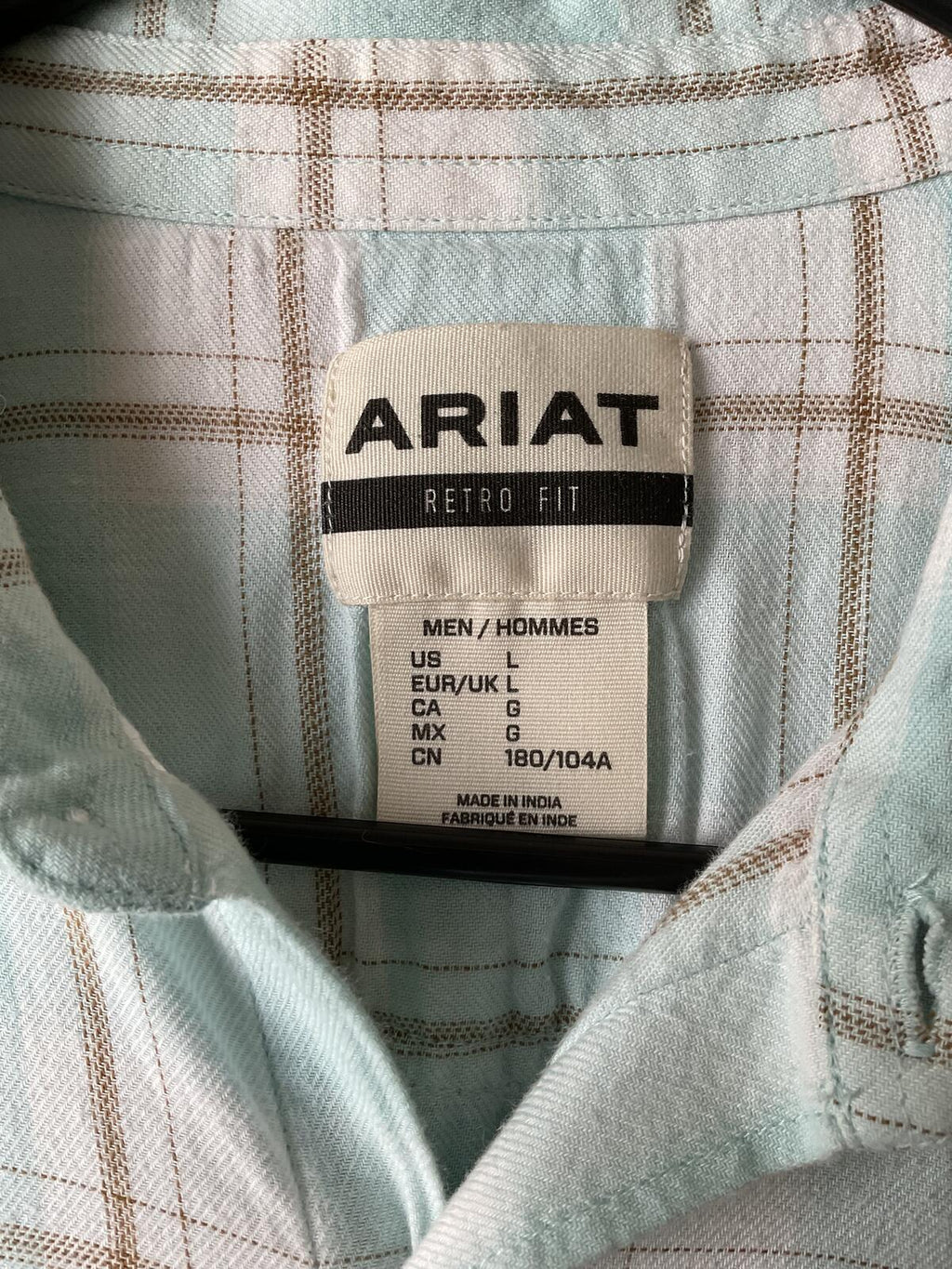 Ariat Men's Short Sleeve Button Up Plaid Shirt Large