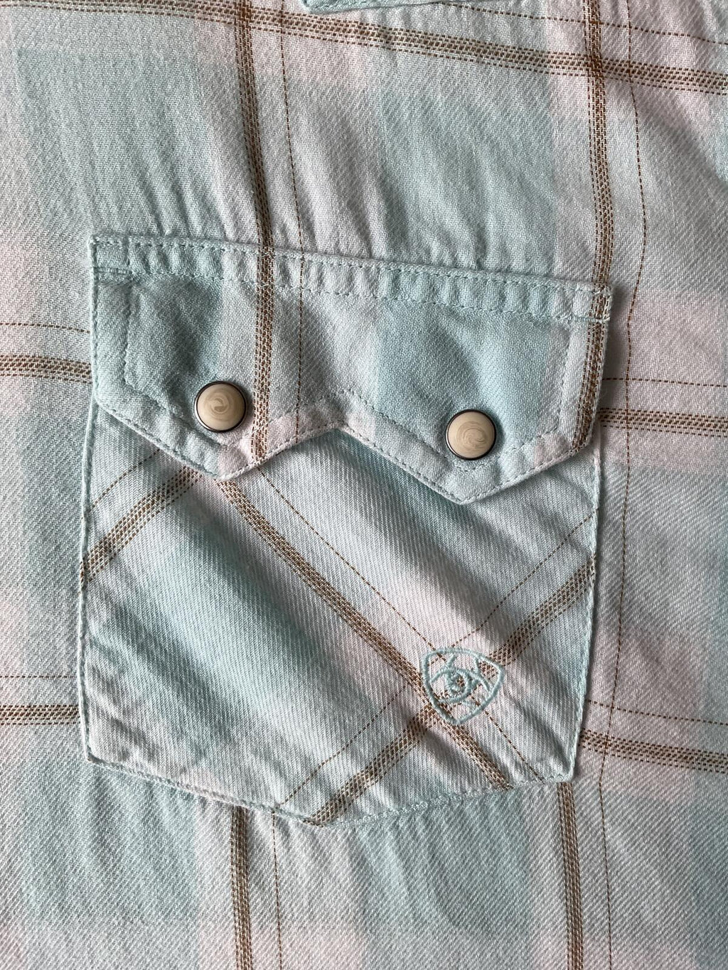 Ariat Men's Short Sleeve Button Up Plaid Shirt Large