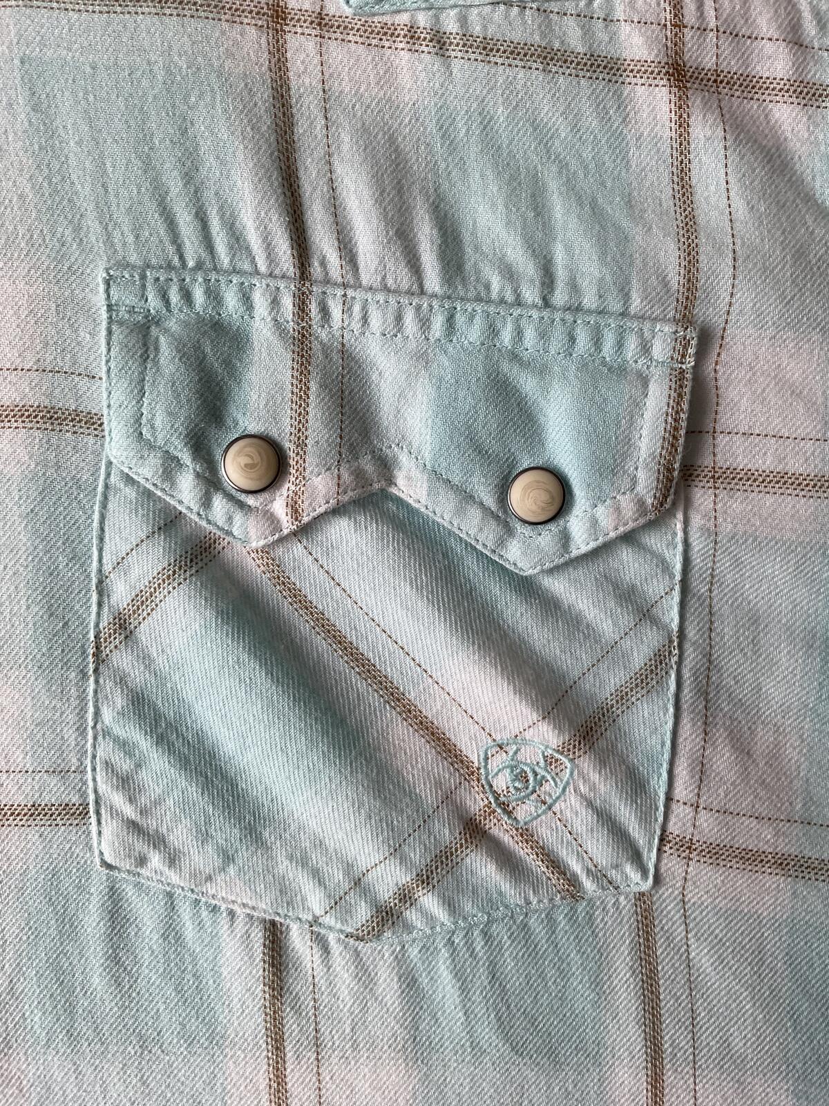 Ariat Men's Short Sleeve Button Up Plaid Shirt Large
