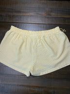 No Boundaries Women's Yellow & White Striped Seersucker Bungee Shorts – Size Large (12/14)