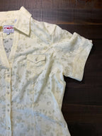 Roper Women's Pale Yellow Pearl Snap Short Sleeve Shirt - Size Large (NWOT)