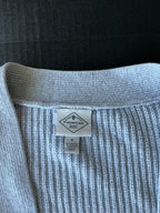 St John's Bay Women's Long Sleeve Button Up Cable Knit Sweater Cardigan in light Gray. Size Small