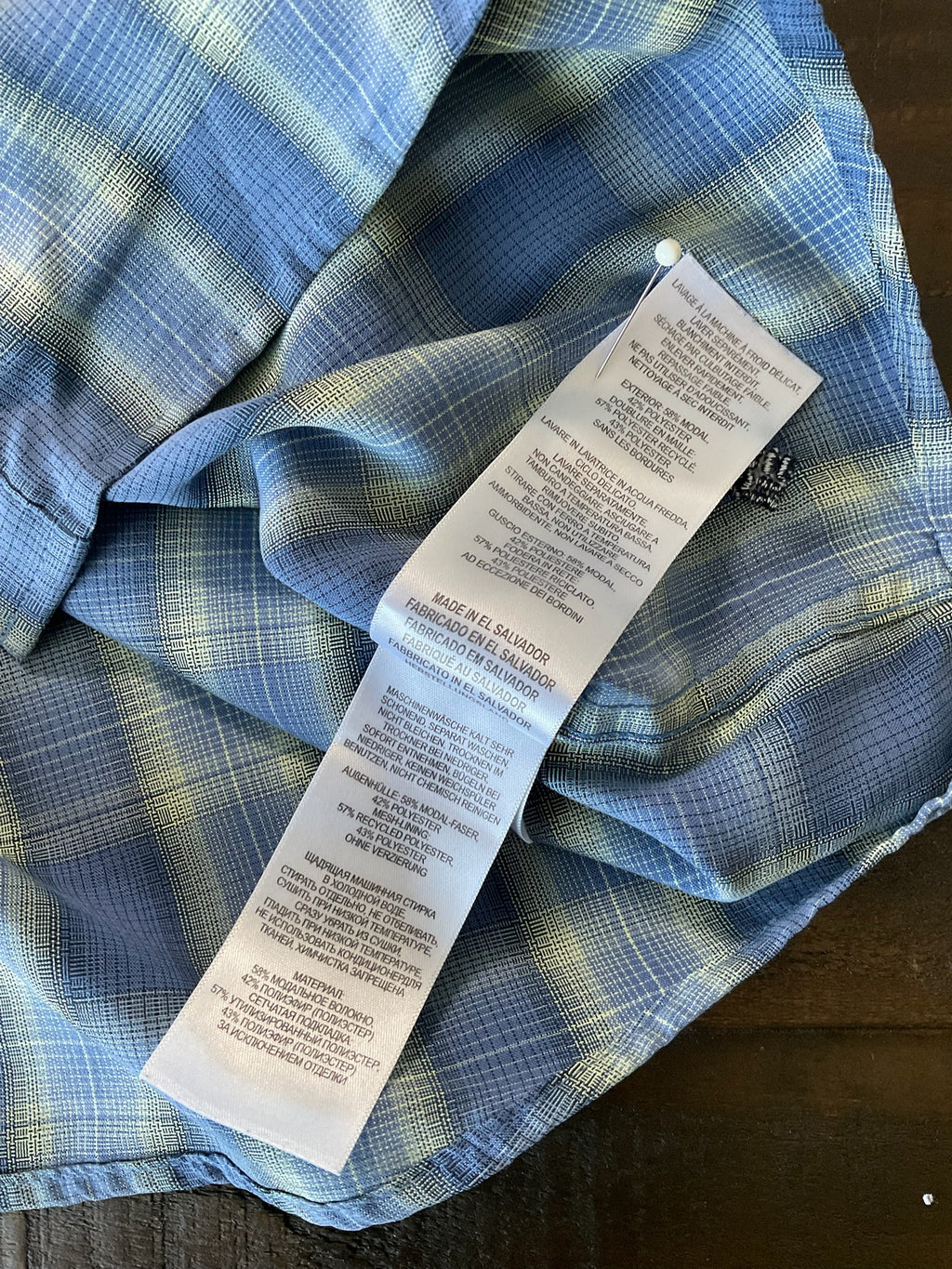Columbia Men’s Omni Shade Short Sleeve Blue Plaid Button Up Shirt Large 