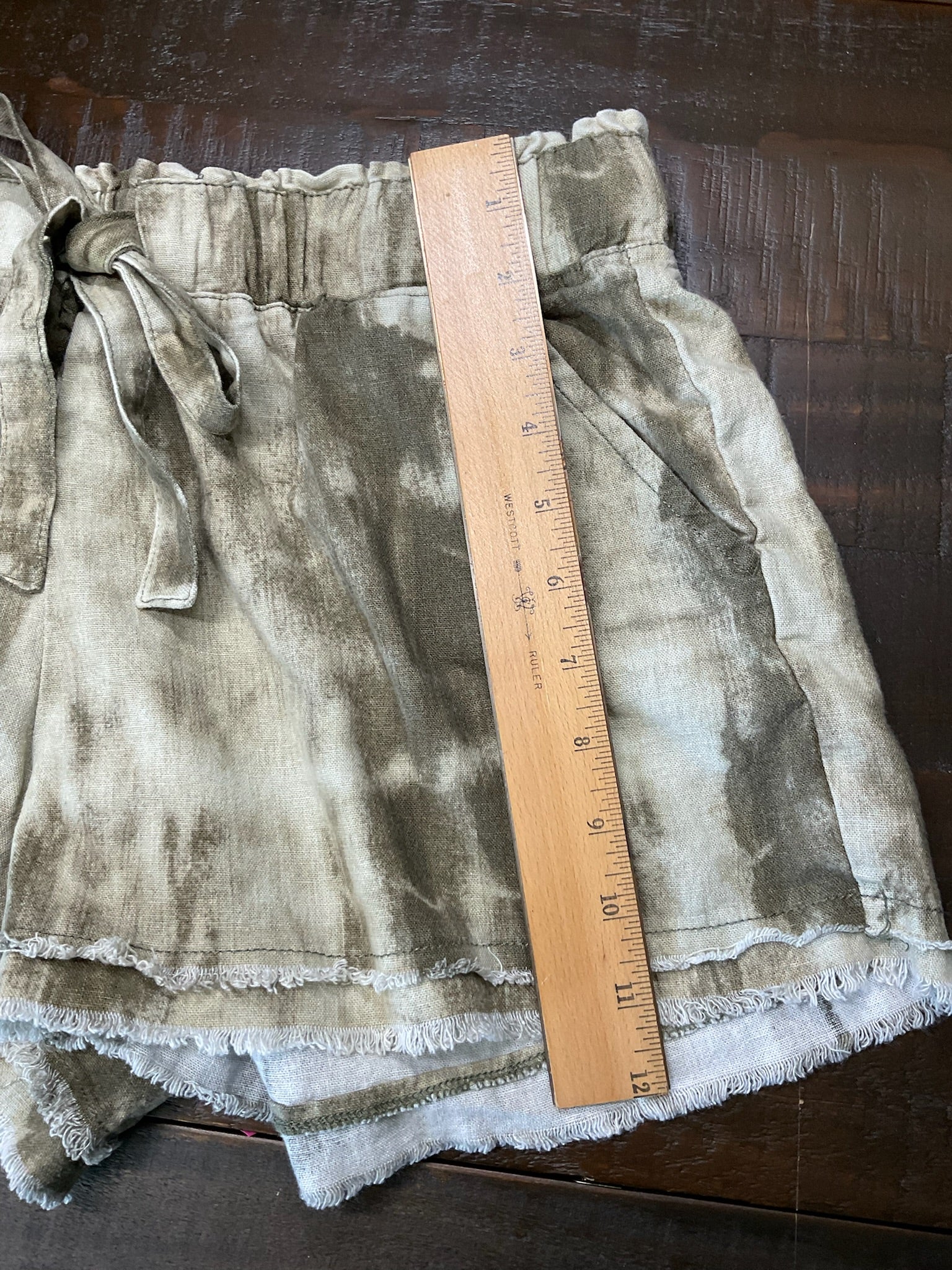 Rewash Women's High-Rise Camo Paperbag Shorts - Size 8