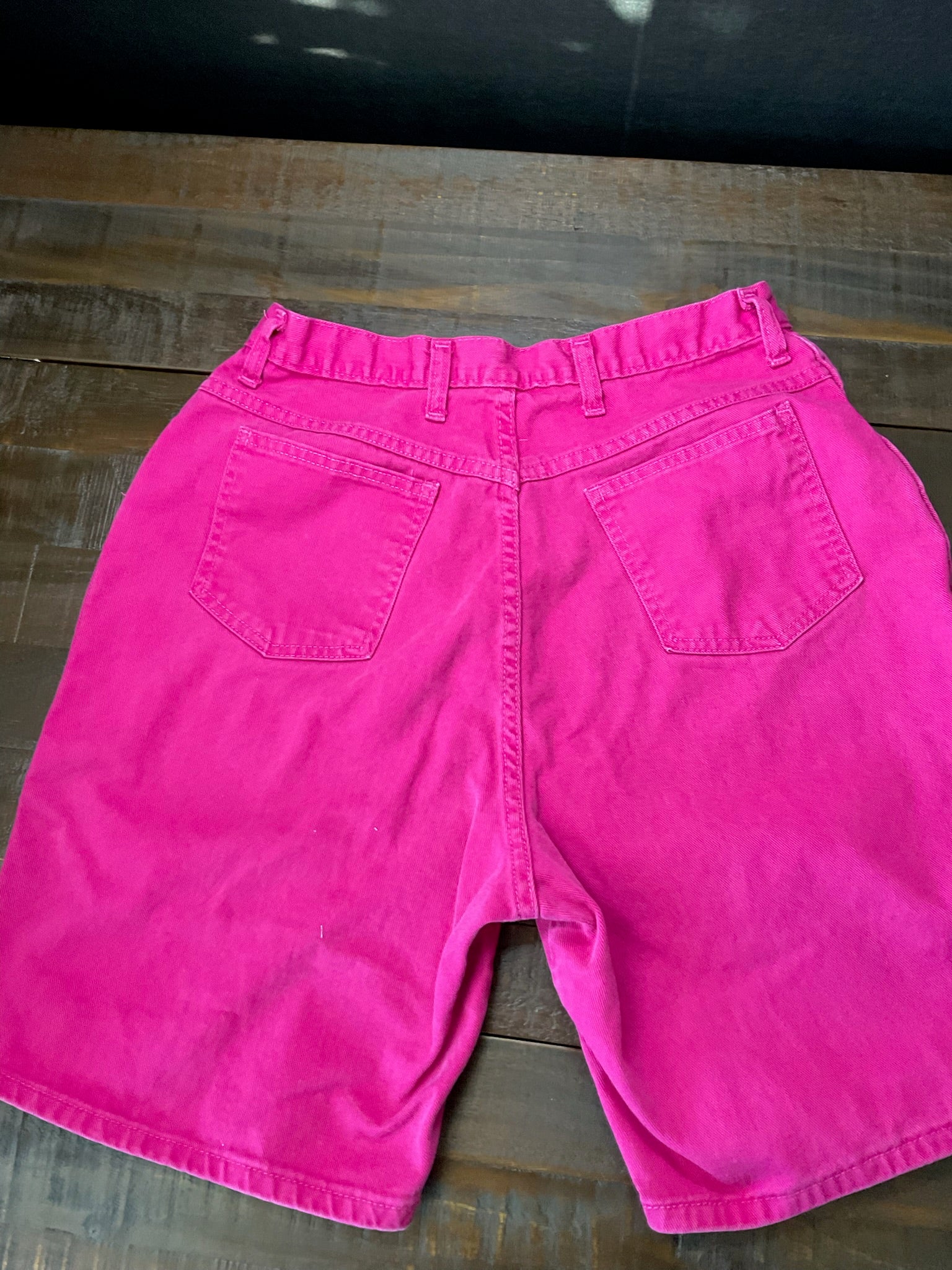Vintage 80s 90s Sears Pink Denim Shorts Women’s 16 Made in USA High Rise Mom