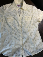 Roper Women's Pale Yellow Pearl Snap Short Sleeve Shirt - Size Large (NWOT)