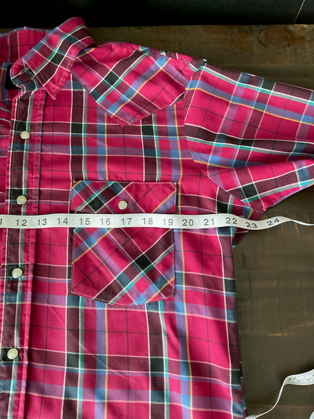 Vintage Saddle King Western Wear Plaid Pearl Snap Shirt Mens XXL Pink Purple Cowboy