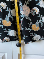 Kendall & Kylie Black Floral Dress V-Cut Back Adjustable Straps Size Large
