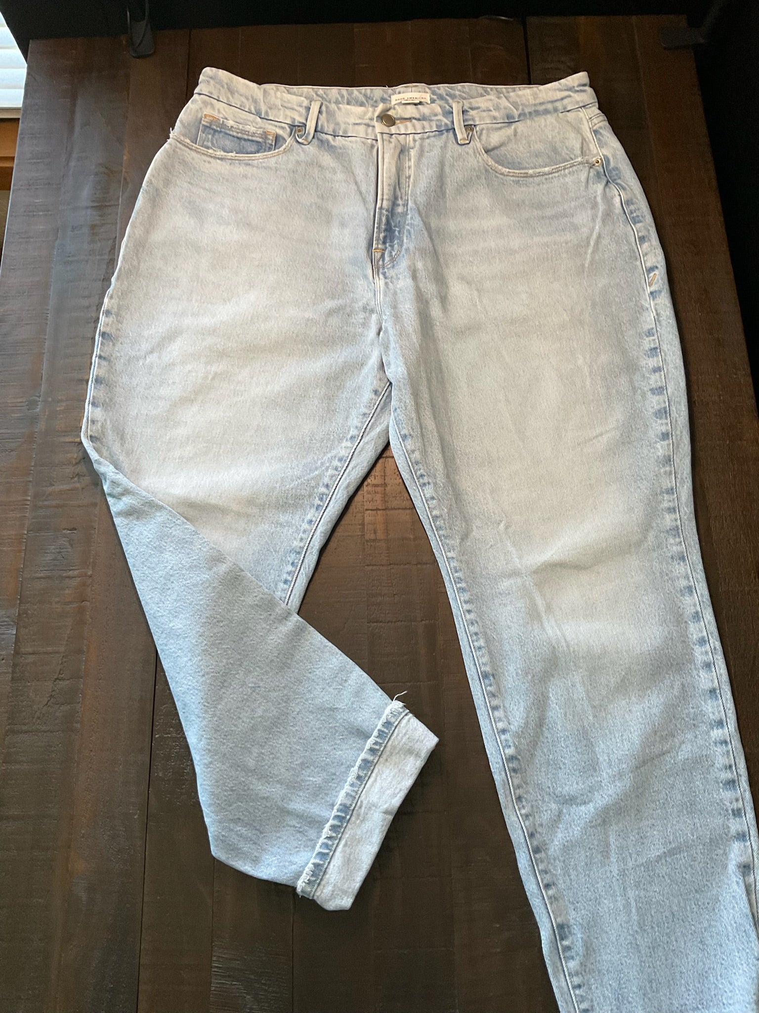 Good American Women's Low Rise Light Wash Denim Jeans - Size 14 / 32