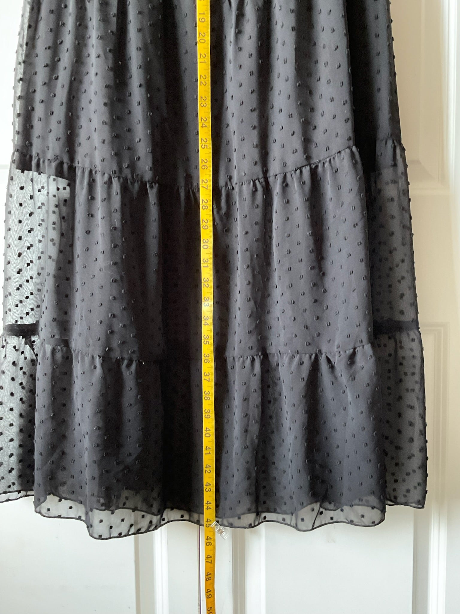 Kirundo Women's Off-The-Shoulder Swiss Dot Black Dress - Size Large