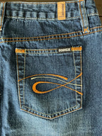 Vintage Squeeze Denim Dark Wash Mini Skirt. Size 1
