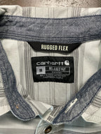 Carhartt Men’s Rugged Flex Relax Fit Lightweight Plaid Shirt - Gray. Medium)