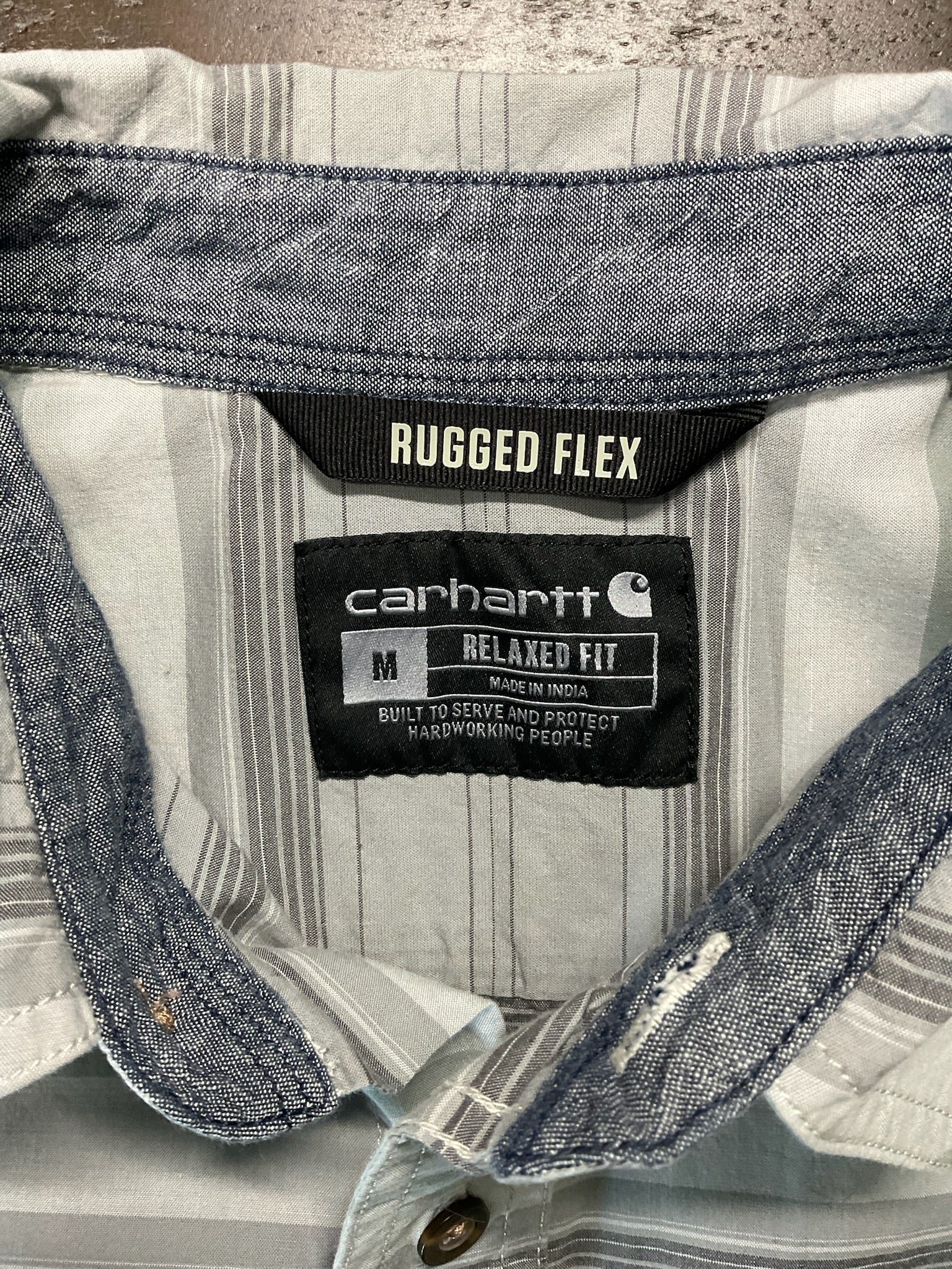Carhartt Men’s Rugged Flex Relax Fit Lightweight Plaid Shirt - Gray. Medium)