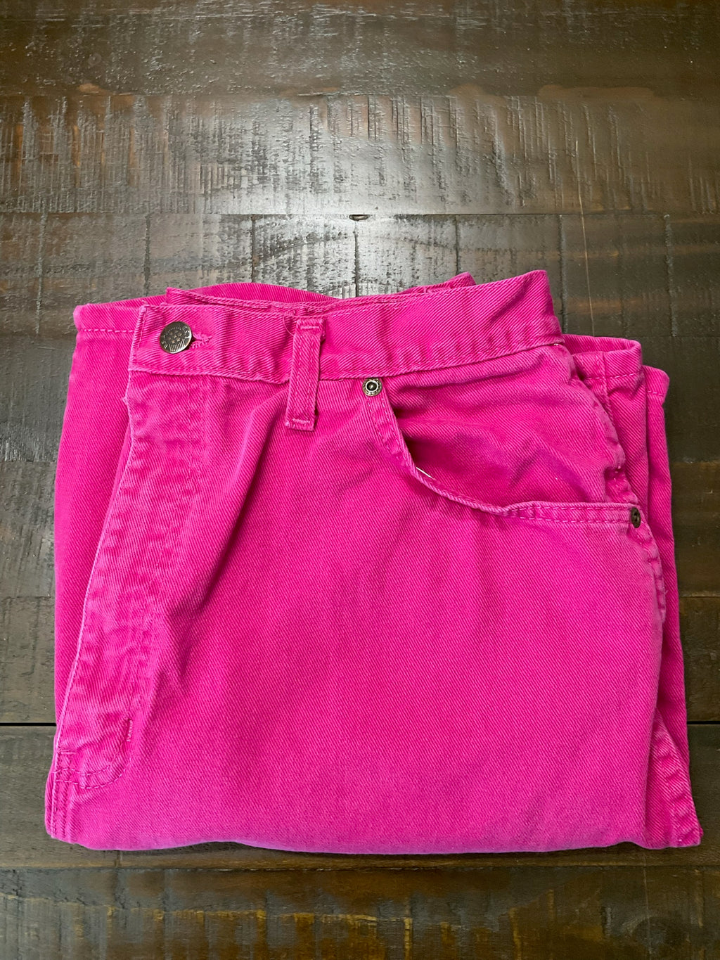 Vintage 80s 90s Sears Pink Denim Shorts Women’s 16 Made in USA High Rise Mom