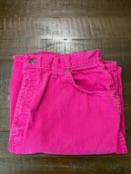 Vintage 80s 90s Sears Pink Denim Shorts Women’s 16 Made in USA High Rise Mom