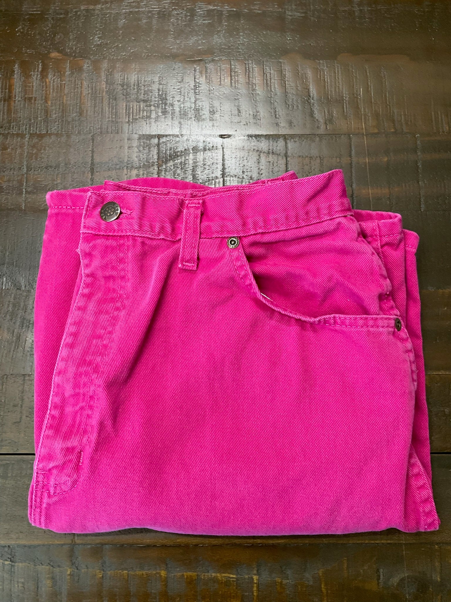 Vintage 80s 90s Sears Pink Denim Shorts Women’s 16 Made in USA High Rise Mom
