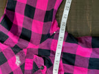 Fox Girls - Women's Pink & Black Plaid Flannel Shirt - Size XL