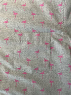 Voyage Men’s Short-Sleeve Tropical Flamingo Shirt - Gray & Pink (Size Medium)
