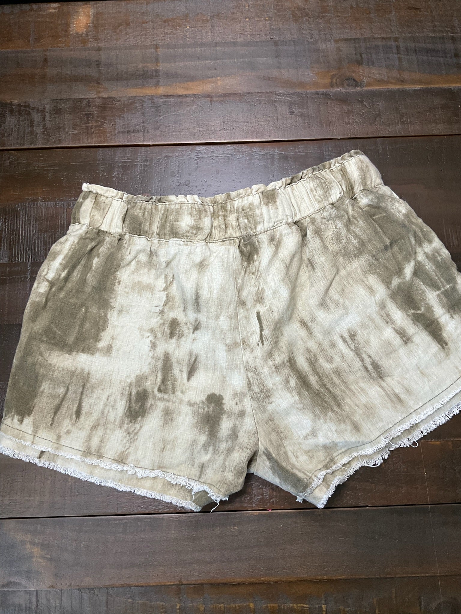 Rewash Women's High-Rise Camo Paperbag Shorts - Size 8
