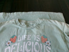 Strawberry Shortcake Women's Short Sleeve Green Printed T Shirt.  Size Large 