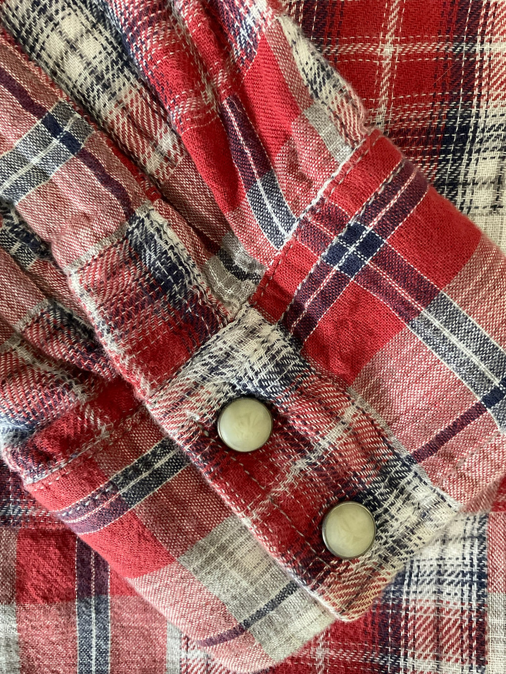 Lucky Brand Men's Red Plaid Pearl Button Up Shirt Size M
