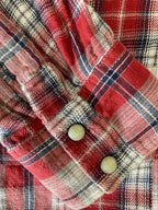 Lucky Brand Men's Red Plaid Pearl Button Up Shirt Size M