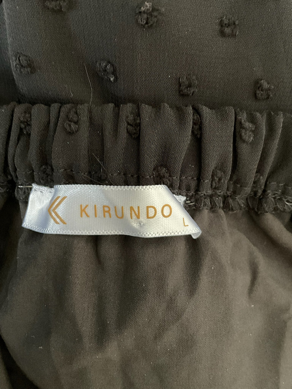 Kirundo Women's Off-The-Shoulder Swiss Dot Black Dress - Size Large