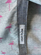 Voyage Men’s Short-Sleeve Tropical Flamingo Shirt - Gray & Pink (Size Medium)