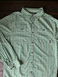 The North Face men's button-up long sleeve shirt Green Plaid. Size Medium
