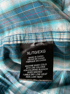 O'Neill Men's Long Sleeve Button Up Shirt Teal, Blue and White.   X-Large