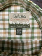 Cabela’s Men’s Short-Sleeve Plaid Button-Up Trail Shirt - Green & Tan (Size XL)