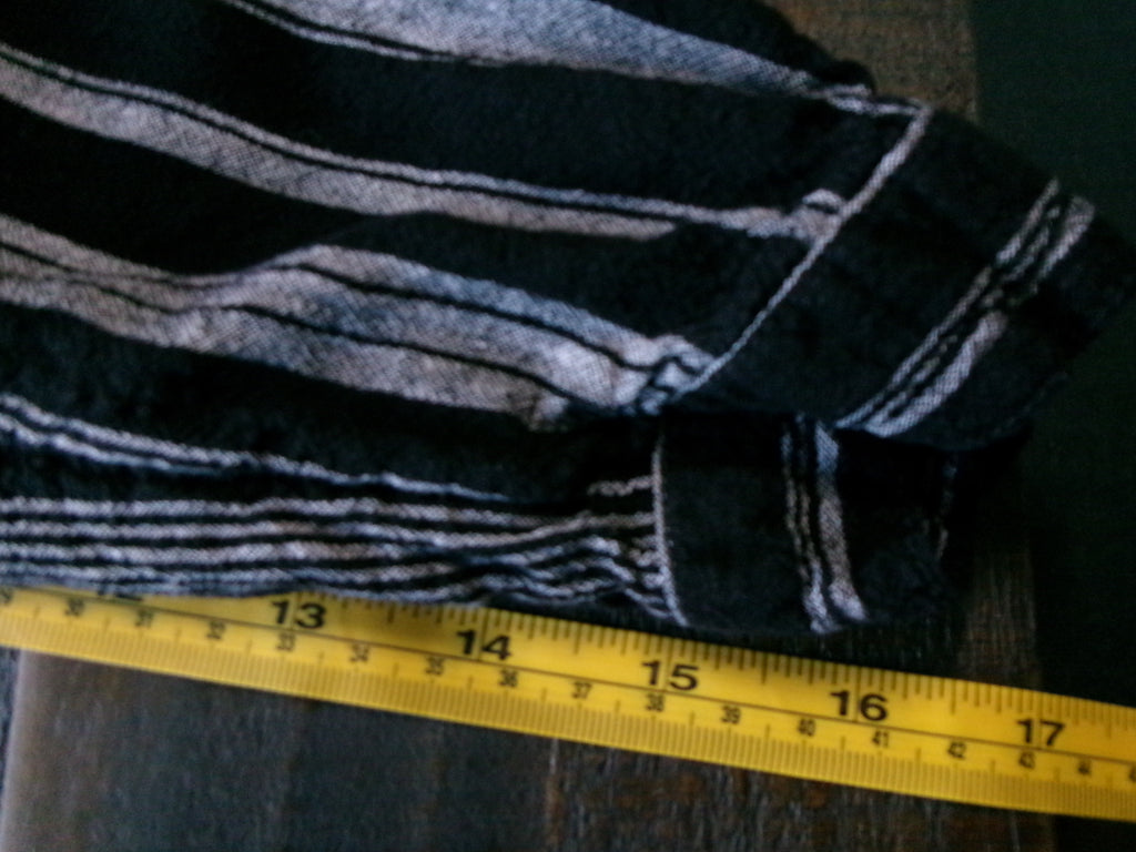 We The Free Oversized 3-Button Striped Shirt - Black & White Size X Small