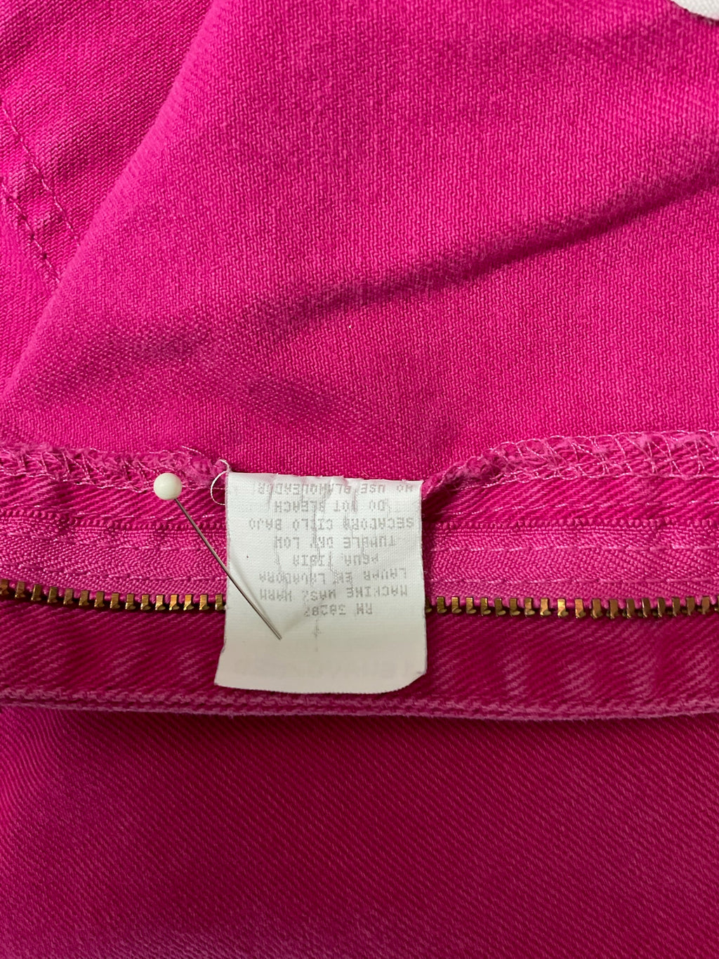 Vintage 80s 90s Sears Pink Denim Shorts Women’s 16 Made in USA High Rise Mom