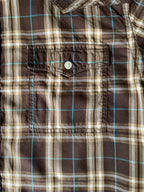 Urban Pipeline Men's Brown Plaid Long Sleeve Button Up  Shirt. Large