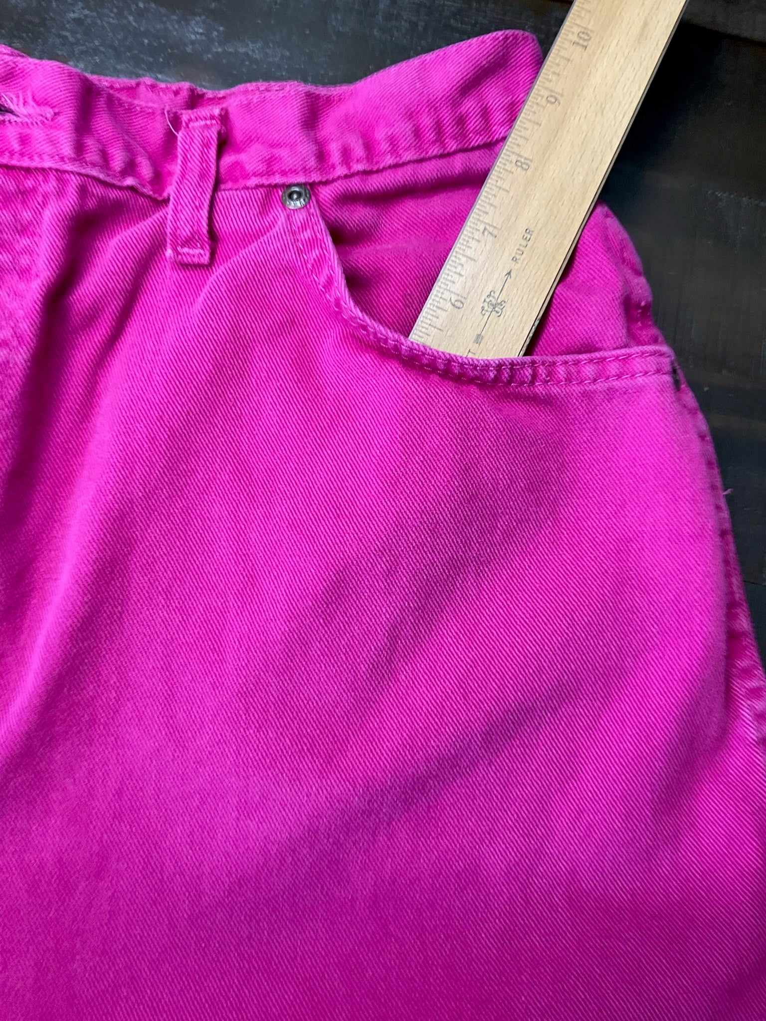 Vintage 80s 90s Sears Pink Denim Shorts Women’s 16 Made in USA High Rise Mom