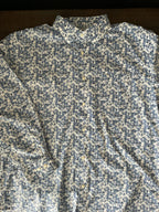 Nordstrom Men's White with Blue Floral Print Long Sleeve Shirt. X Large (17)