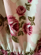 Love Delirious  Light Pink Roses Floral Maternity Off the Shoulder Dress. Large