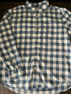 American Eagle Men's Super Soft Plaid Long Sleeve Button Up Shirt
