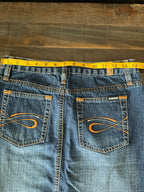 Vintage Squeeze Denim Dark Wash Mini Skirt. Size 1