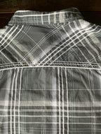 BKE Men's Plaid and Stripe Western Pearl Snap Long Sleeve Shirt. Size Large