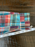 L.L. Bean Women’s Long-Sleeve Roll-Tab Plaid Shirt - Turquoise & Rust  Large)