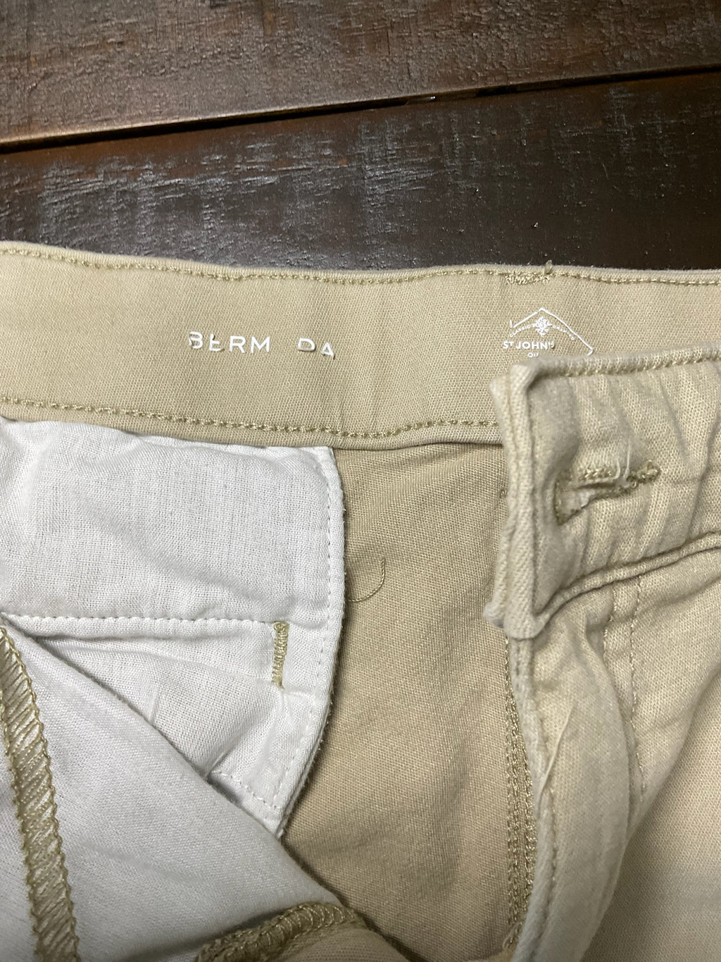St. John's Bay Women's Classic Bermuda Khaki Shorts – Size 14