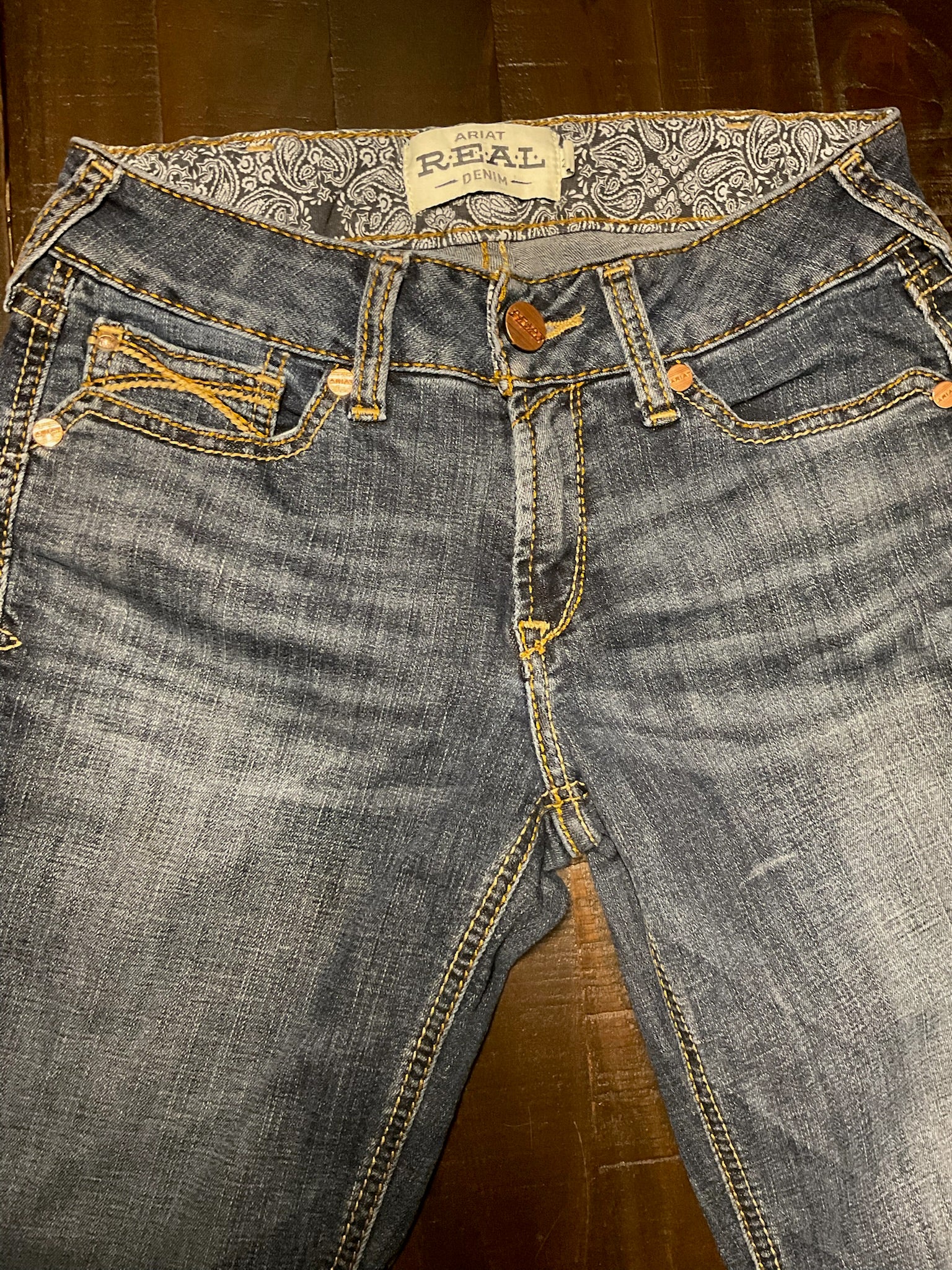 Ariat Women's Goldie Dark Denim Straight Leg Jeans - Size 27R / 10