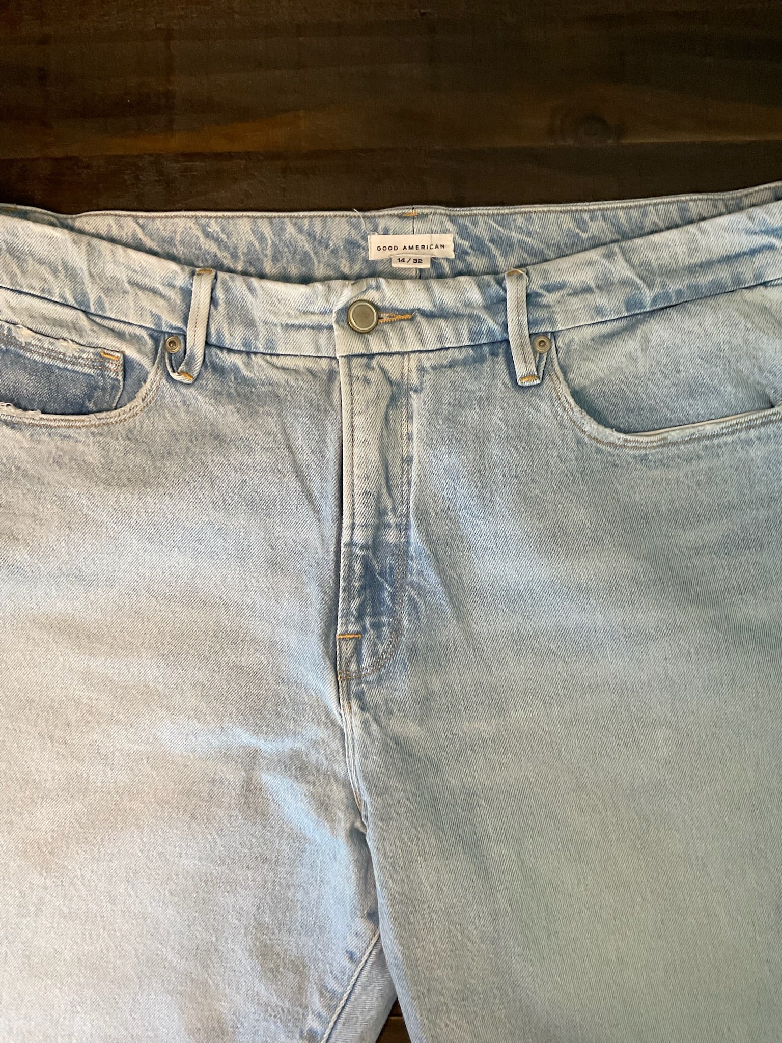 Good American Women's Low Rise Light Wash Denim Jeans - Size 14 / 32