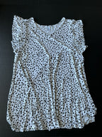Time and Tru Maternity Dalmatian Henley Babydoll Top – White/Black