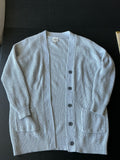 St John's Bay Women's Long Sleeve Button Up Cable Knit Sweater Cardigan in light Gray. Size Small