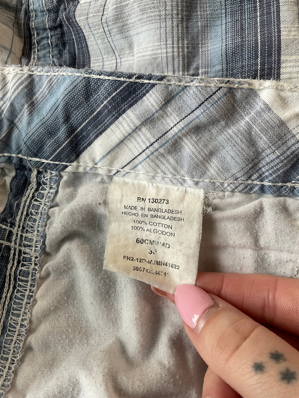 Wrangler Men's  White, Blue Black Plaid Shorts