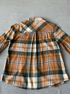 Maurice's Women's Western Style Long Sleeve Button Down Orange Plaid Flannel Shirt